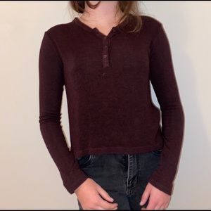 Burgundy long sleeve shirt